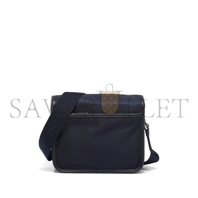 PRADA RE-NYLON AND SAFFIANO LEATHER SHOULDER BAG 2VD034 (22*16*8.5cm)